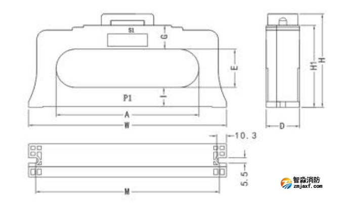 閉口式，方孔100A-630A外形尺寸圖